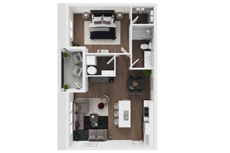 One Bedroom One Bath 205 floor plan